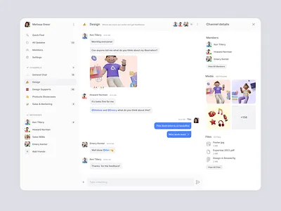 Messenger Dashboard app channels chat clean contact dashboard group inbox interface message messenger minimal product design social team ux web web design website