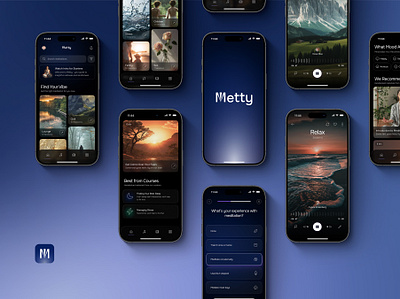Meditation & Lifestyle App ai app branding calmness media meditation mindfullness ui