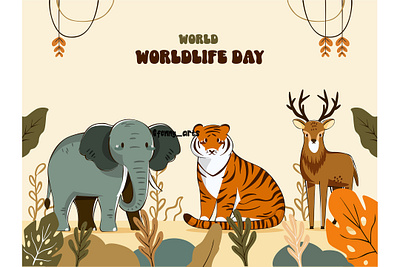 Celebrating World Wildlife Day with Vibrant Illustration animal awareness background biodiversity celebration conservation day eco ecology environment fauna flower forest natural nature protection scenery wilderness wildlife woods