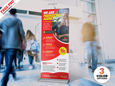 Elegant Business Roll Up Banner Template PSD ad banner banner design card design corporate design creative design design free psd graphic design photoshop print psd free psd template roll up roll up banner standee