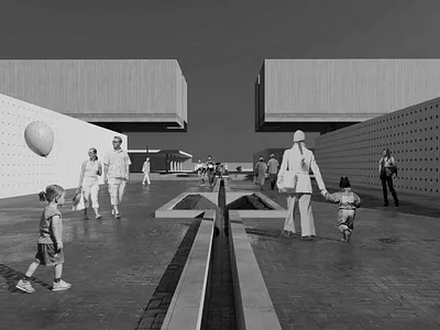 Astronomical Museum Entry 3d architecture illustration