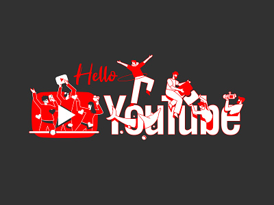 Hello YouTube ! art artwork creative design art doodle drowning graphic design idea illustration illustrator logo illustration sketch social media logo vector art youtube
