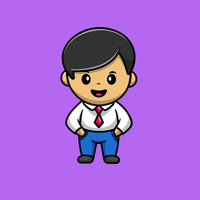 Cute Boy Employee smile