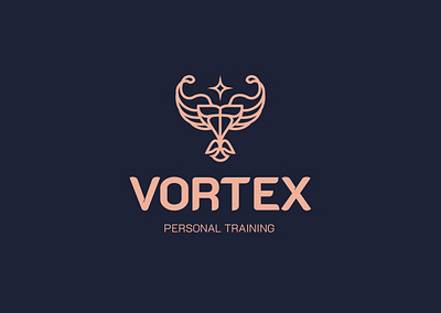 Vortex fitnes logo branding design fit fitnes graphic design gym logo muscles sport vector wings