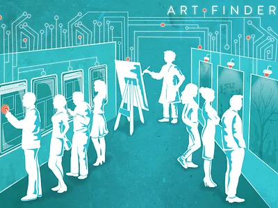 Invitation Illustration for Art Finder branding design graphic design illustration logo typography ui vector