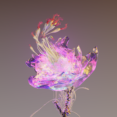 flora 3d abstract flower houdini redshift