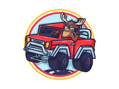 Moose branding character design deer deer vector design graphic design illustration logo logo design moose moose logo moose vector truck truck design truck vector ui ux van van vector vector