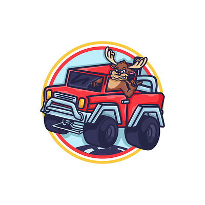 Moose branding character design deer deer vector design graphic design illustration logo logo design moose moose logo moose vector truck truck design truck vector ui ux van van vector vector