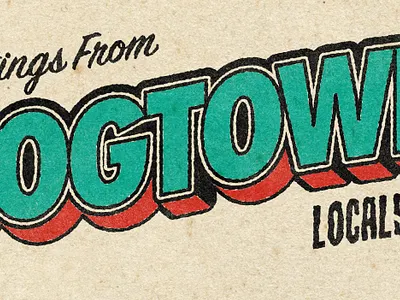 DOGTOWN POSTCARD 2022 adobe branding design dog town graphic design illustration logo papajart postcard typography vector