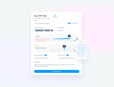 Input NFT Sata app card cards clean crypto design desktop field fields form forms interface nft pastel product sale type ui ux web