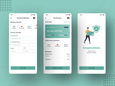 Payment Method Page app appdesign apps bike bill card cardpayment cycle design dribbble figma pay payment plan ui uidesign userinterface uxdesign visa visual