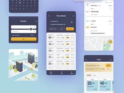 City transport mobile app app design interface mobile schedule transport ui user ux