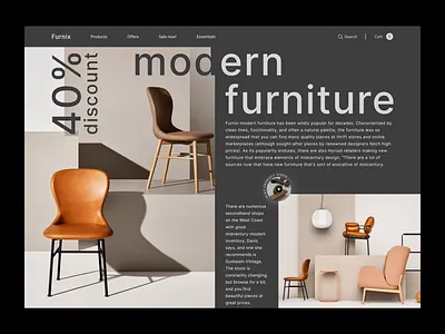 Furniture Shop Web Exploration architecture bitmate studio chair comfort design e shop furniture futniture homedecor interior landing page minimalist online store product design sofa table ui ux web web header