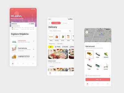 MaaS application (Uber like) app deliveroo delivery design desin mobile app startup uber ubereats ui ux
