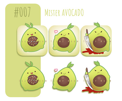 Emotes AVOCADO design graphic design illustration ui vector