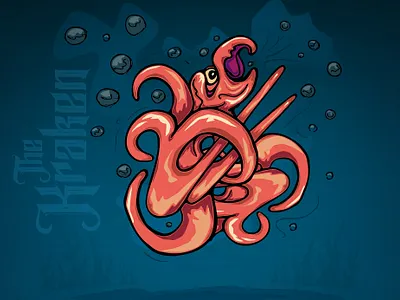 The Kraken character design graphic design illustration self promotion vector art vector illustration