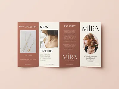 brochure design for Mira jewelry | graphic design brand designer brand identity design branding branding design brochure des brochure design inspiraton designlogo graphic design jewelry branding jewelry brochure design jewelry logo logo logo design logo designer
