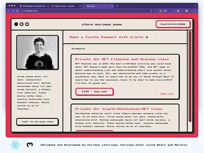 Info-products Online Crypto Store crypto design metamask moralis react uxdesign webdesign