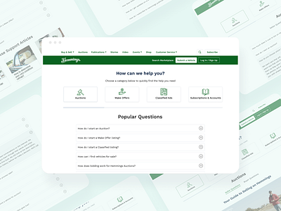 Hemmings FAQ Page branding design faq faq page frequently asked questions graphic design help page product design ui ui design ux ux design