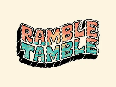 Ramble Tamble 3d type band lettering band logo dimensional hand drawn hand lettering horror illustration lettering michigan music logo sunrise surf surf band tiki tropical typography vintage waves wavy