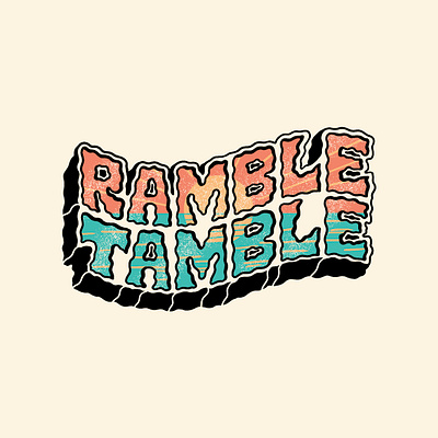 Ramble Tamble 3d type band lettering band logo dimensional hand drawn hand lettering horror illustration lettering michigan music logo sunrise surf surf band tiki tropical typography vintage waves wavy