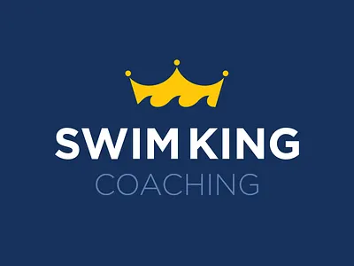 Swim King Coaching blue branding illustration logo vector