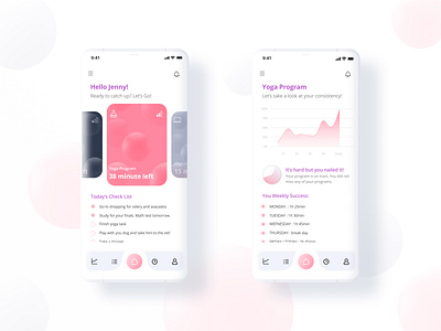 Life-Coach App app design icon life style logo mobile mobile design mobile screen pink planner ui