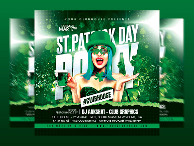 St Patrick's Day advertising banner branding club flyer club house event flyer design flyer template graphic design holiday instagram irish logo night club saint patricks day st patrick st patricks st patricks day