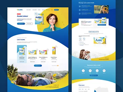 Aleric - Website UI/UX allergy drug grass happy health map medicine pills smile syrop uiux website yellow