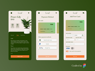 DailyUI #002 - Credit Card Checkout checkout checkoutform credit card credit card form green plant plants ui ux