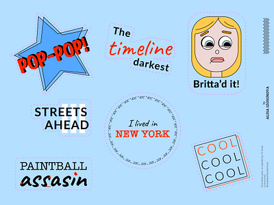 'Community' TV show sticker pack britta character community design graphic design illustration pop culture stickers streets ahead tv show vector