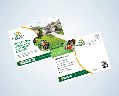 Lawn care postcard design brochure design corporate design flyer design graphic print design typography