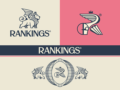 Rankings Rebrand Identity badge brand identity branding crest high end humanist san serif lawyer lion logo luxury manticore mythology seo web website wing