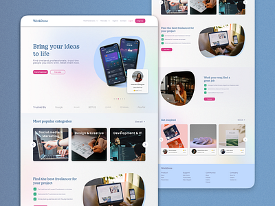 Freelance Home Page design landing ui ux web design