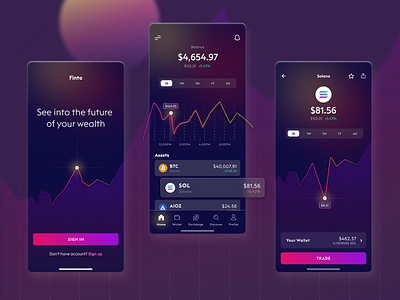 UI Concept: Finto crypto crypto app crypto ui digital currency app finance finance app finance ui gradient ui hebah minimal finance app unfold web 3 app web3 web3 ui