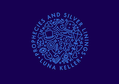 Luna Keller Prophecies and Silver Linings badge badge design icon icon design illustration lockup mark merchandise minimalistic mono monoline music musician print screen print solo artist type vintage badge