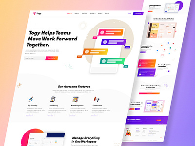 Togy - Technology Business Startup corporate creative design envytheme landing page technology webdesign website website design