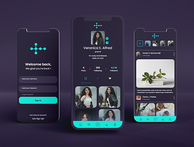 UX/UI for Social Media Communication App app design dark ui ui