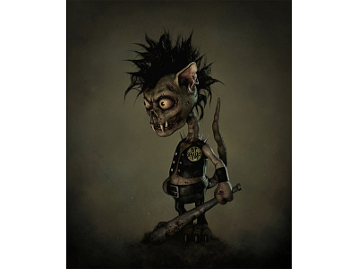 Zombie Cat 3d cartoon cat character design concept art digital sculpting illustration punk zbrush zombie