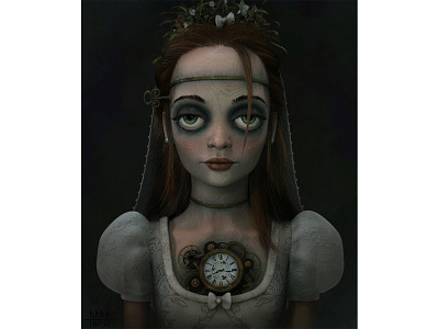 Automaton 3d character design concept art dark digital sculpting doll illustration zbrush