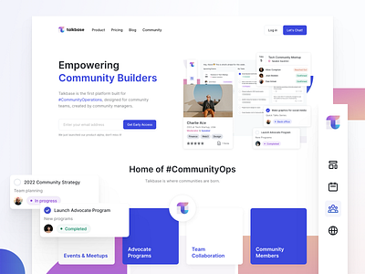 Talkbase.io – Webflow Build & Design builders community dashboard gradients landing landing page menu notification shapes talkbase web webflow website