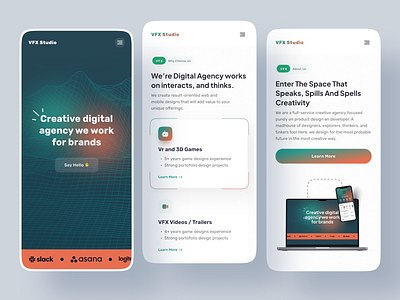 Creative Agency - Responsive Landing Page apps creative agency futuristic interface landing page mobile responsive uidesign uiux vfx website