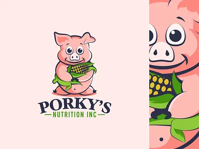 Pig Nutrition agriculture logo corn design corn logo creative logo cute animal design food design food logo design hand drawing logo icon design illustration logo mascot mascot logo design nutrition logo pictorial logo pig design pig logo professional logo restaurants