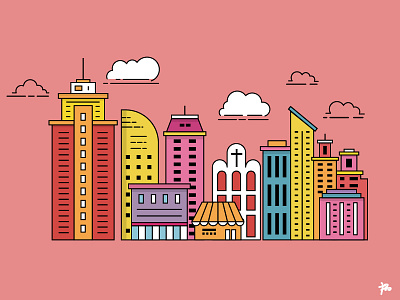 线性建筑系列 branding design graphic design ui 插画