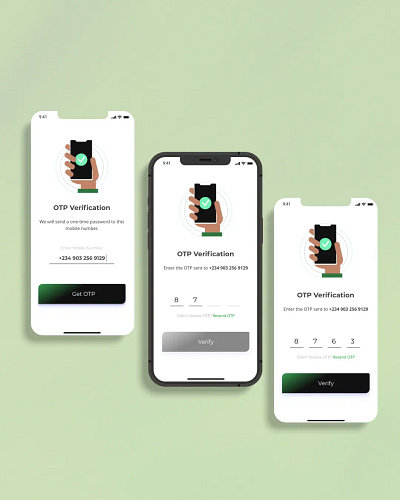 OTP Verification screen app design illustration ui ux