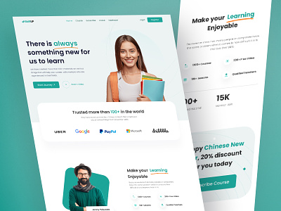 Education Landing page branding education interface landing page landing page design learning online learning product ui ux web website