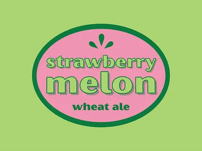 Strawberry Melon Wheat Ale badge beer branding graphic design logo sticker typography