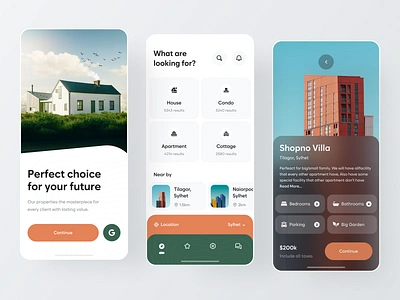 Real Estate App UI agent apartment app design broker building clean ui design estate home housing minimal mobile design mobile ui property app real estate real estate agency real estate design rent ui design