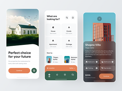 Real Estate App UI by Raju Husen for Piqo Studio on Dribbble