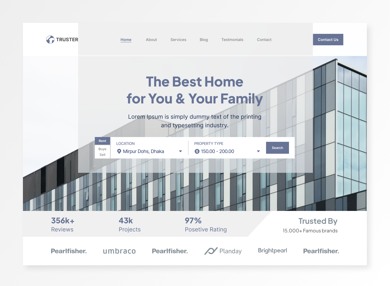 Real Estate Web Page Design - Hero Section Design 2 app design design home page illustration landing page minimal ui design modern web design product design real estate website realestate realestate website design ui ui design uiux ux design web page design website design